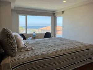 The room enjoys beautiful sea views