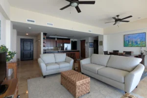 Condo 1202 St Tropez Tower, Palacio del Mar, Rosarito - Living, dining and kitchen integrate seamlessly