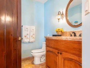 Powder room located on the first floor.