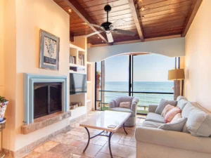 Den/TV room with fireplace.