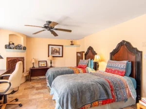 The third bedroom enjoys views of the hills behind Puerta del Mar and features its own private balcony.
