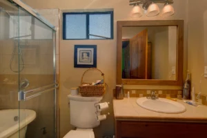 The master bathroom bathroom offers an option between a tub and a shower - Plaza del Mar Real Estate