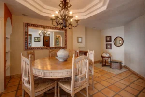 A versatile dining area easily adapts to your needs — office, den, or creative space.