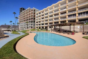 Costa Bella, Rosarito - swimming pool area with pergola.