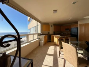 Rosarito Calafia Ocean View Condo for Rent - kitchen and dining with oceanviews