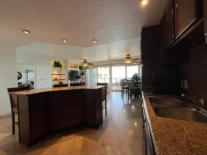 Ocean View Condo for Rent in Rosarito | La Jolla del Mar - kitchen with ocean views