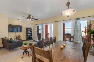 Dual-pane windows provide access to a private terrace