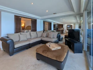 The living space provides a nice space for entertaining.