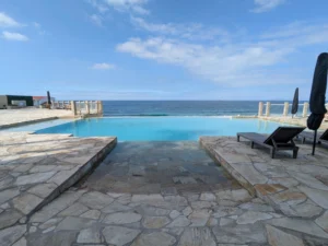 An infinity pool is an important part of the amenities.