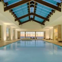 Indoor Semi-Olympic sized pool. Glass Atrium. Palacio del Mar